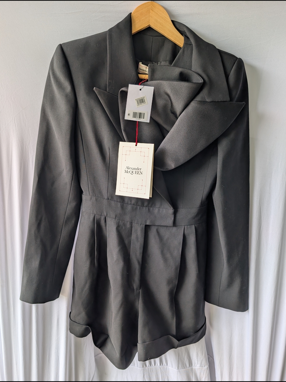 Alexander McQueen Black Tailored Blazer Romper